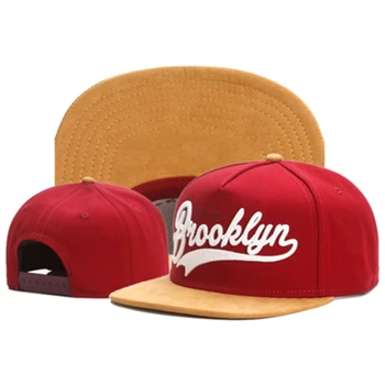 TÚNICA da Marca FASTBALL CAP BROOKLYN camurça do falso hip hop vermelho snapback chapéu para homens, mulheres, adultos exterior casual sol boné de beisebol de osso