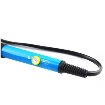 UE Plug 220V 60W Temperatura Ajustável Elétrico do Ferro de Solda Kit+5pcs Dicas Portátil da Soldadura Ferramenta de Reparo Pinça Hobby faca