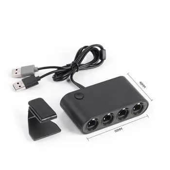 Protable 3 em 1 4 Porta GC Controladores USB Adaptador Conversor de Ajuste para Nintend Mudar GC/Wiiu/Jogo de PC Acessórios Preto