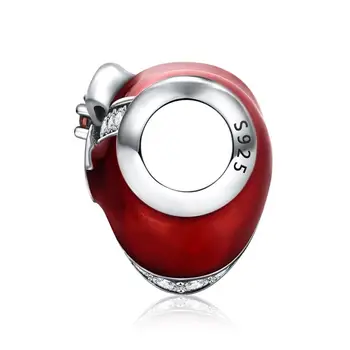 DALARAN Clássico CZ Forma de Coração Encantos de Prata Sterling 925 Amo Esmalte Vermelho Bead Para Pandora Charme Original Pulseira de Presente DIY