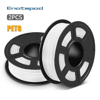 Enotepad PETG 3D filamento de 1,75 mm 1KG 2.2 lb PETG Impressora 3D Filamento Branco/Preto/Cinza Cor 1/2 rolos por conjunto