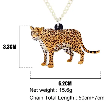 WEVENI Anime Jungle Leopard Panther Colar Pingente Corrente Gargantilha Colar Selvagem Jóias Bijoux Para Mulheres Meninas Feminino Dropship