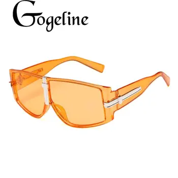 Nova Irregular Óculos de sol das Mulheres da Marca de Designer de Moda tamanho grande Óculos de Sol Feminino Clara Tons de Laranja, Azul lente UV400