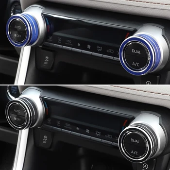 2pcs de Ar Condicionado Botão de Alumínio Botão de Controle de Volume Guarnição Tampa Para Toyota Rav4 2020 Acessórios do Carro