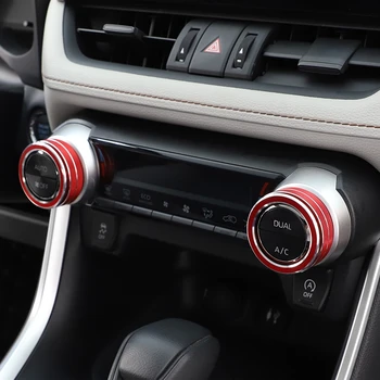 2pcs de Ar Condicionado Botão de Alumínio Botão de Controle de Volume Guarnição Tampa Para Toyota Rav4 2020 Acessórios do Carro