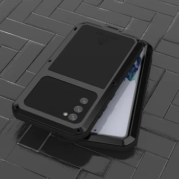 Corpo completo de Protecção Para Samsung Galaxy S20 FE G781 S20Plus Caso Ultra Pesado à prova de Choque de Metal de Silicone Armadura Tampa de Vidro do Gorila
