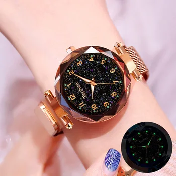 Dropshipping Céu Estrelado Mulheres Pulseira de Relógio de Pulso Feminino Relógio Relógio Feminino 2020 zegarek damski Mãos Luminosas Relógios