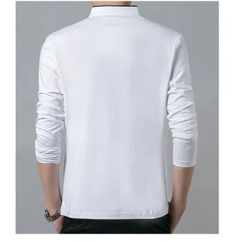 Novas Marcas Camisa de Polo de Mens Homens de Manga Longa, Sólida Camisas Polo Camisa Polo Masculina Popular algodão Casual Plus size S-3XL Tops
