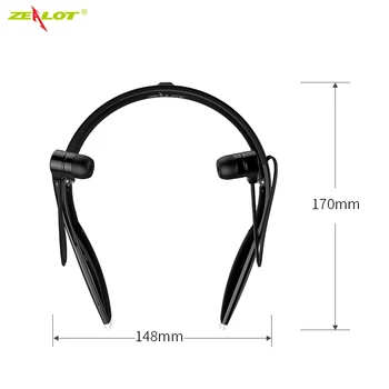 ZELOTE H1 Fone de ouvido Bluetooth Esportes Decote Fone de ouvido sem Fio Suor Dobrável com Microfone para iphone e android