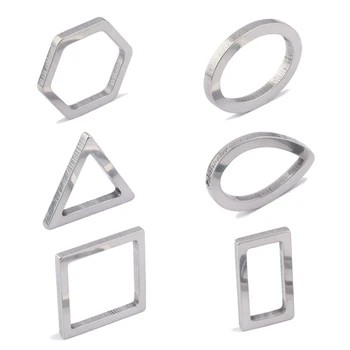 10pcs Geométricas Encantos Brincos de Aço Inoxidável do Círculo Oval, Triângulo Conectores Moldura de Resina Pulseira de Diy Acessórios para jóias