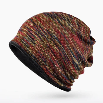 2018 Balaclava chapéu de Malha lenço cap Inverno Beanies Colar Cachecol Mulheres ou Homens do Hip Hop, Chapéus Quentes, com Veludo no Interior