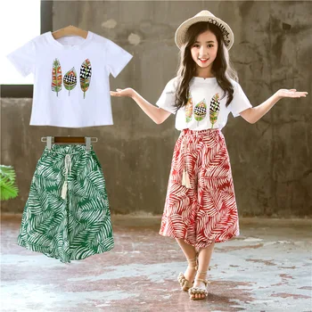 Criança menina roupas de verão Define boutique crianças roupas Top+Shorts Ternos Impresso de roupas infantis para meninas de 4 a 8 de 14 anos