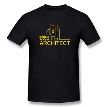 Nasceu Para Ser Um Arquiteto Impresso T-Shirt Dos Homens T-Shirt De Algodão Novo Estilo Arquiteto Mens Engraçado Personalizada, Camiseta De Algodão