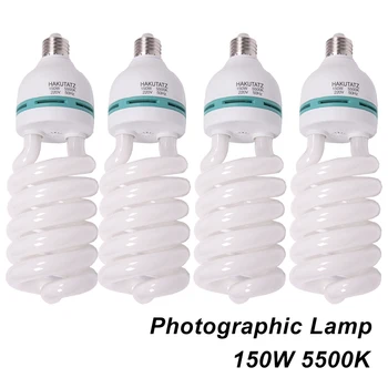 Alta Qualidade 150W E27 5500K CFL Fotografia, Iluminação de Vídeo Bulbo Data Equilibrado, Economia de Energia de Lâmpada fluorescente photo studio