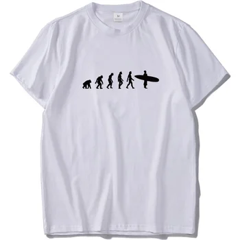 Surfar T-Shirt Engraçada Teoria da Evolução De Roupas Máxima de Exercício Surfistas Tops Algodão Hipster Aventureiro T-shirt