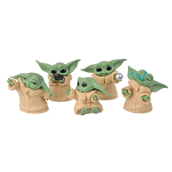Venda quente do Animal 5Pcs/Set de Star Wars Bebê Yoda Ação de cobrança Figura Brinquedos Para Crianças, Presentes de Aniversário