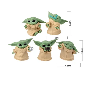 Venda quente do Animal 5Pcs/Set de Star Wars Bebê Yoda Ação de cobrança Figura Brinquedos Para Crianças, Presentes de Aniversário