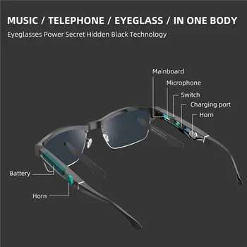 Zilead Bluetooth Smart Óculos de sol Polarizados sem Fio Estéreo de Música de Homens de Negócios de Óculos de Sol, Anti UV400 Óculos Óculos