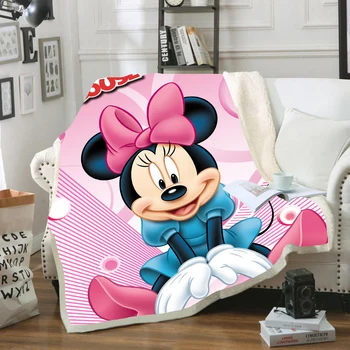 Dos desenhos animados de Disney do Minnie do Mickey Mouse Flanela Macia Sherpa Sherpa Verão Cobrindo Cobertor e Jogar para Crianças no Sofá-Cama de Sofá