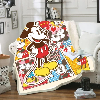Dos desenhos animados de Disney do Minnie do Mickey Mouse Flanela Macia Sherpa Sherpa Verão Cobrindo Cobertor e Jogar para Crianças no Sofá-Cama de Sofá