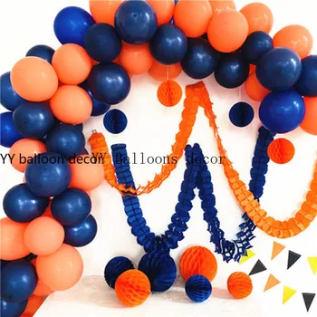 Halloween Balão Garland Kit DIY de Arco de Balão de Látex Azul Marinho e Laranja da Decoração do Partido dos Namorados Chuveiro Nupcial de Aniversário