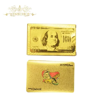 Atacado a América 100 Dólar do Ouro 24K jogo de Cartão, Folha de Ouro Pôquer de Cartão para a Família Presente