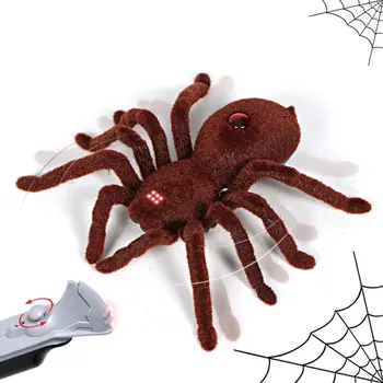 Adereços Halloween Simulação Complicado De Brinquedo De Controle Remoto Assustador De Pelúcia Grande Aranha Forma As Crianças Horror Complicado Brinquedo