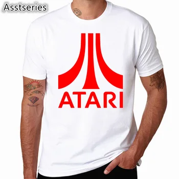 Atari Impresso T-shirt Manga Curta Arcade Entusiastas de Jogos do Atari Oversized T-Shirt dos Homens Primavera Verão Tees HCP4555