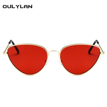 Oulylan Mulheres, Óculos estilo Olho de Gato Clássico Designer de Óculos de Sol Retro de Senhoras do Metal Óculos Vintage Vermelho Óculos de sol Feminino UV400