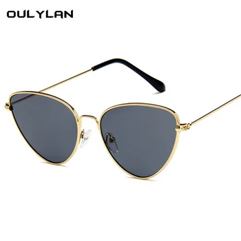 Oulylan Mulheres, Óculos estilo Olho de Gato Clássico Designer de Óculos de Sol Retro de Senhoras do Metal Óculos Vintage Vermelho Óculos de sol Feminino UV400