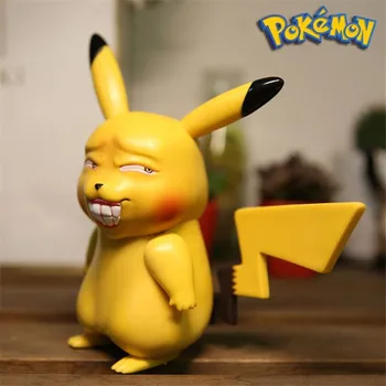 Pokemon Figuras de Anime Pikachu, Charmander Squirtle Bulbasaur PVC Jogo de Ação, Estatueta Mal Sorriso Figma Engraçado de Natal Brinquedos de Coleção