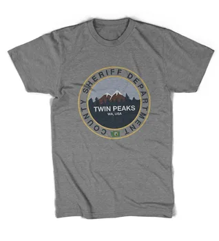 2019 Nova Chegada de Moda masculina de Twin Peaks Xerife do Condado de Departamento Unisex T-Shirt Todos os Tamanhos de camiseta design