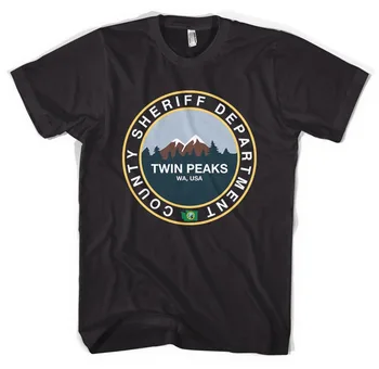 2019 Nova Chegada de Moda masculina de Twin Peaks Xerife do Condado de Departamento Unisex T-Shirt Todos os Tamanhos de camiseta design