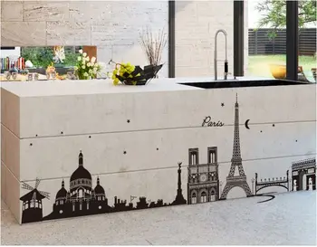 Mapa da Torre Eiffel adesivos de parede para quarto de fundo de quarto de arquitetura Européia estudo decoração do escritório autocollant adesivo