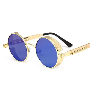 TEENYOUN 2020, a Marca de Luxo Steampunk Óculos Redondos Mulheres Homens Redondos de Armação de Metal de Óculos de Sol Masculinos de Alta Qualidade UV400 Óculos