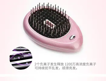 Elétrico portátil de Cabelo Escova Iônica Alisador de Cabelo Escova de cabelo, pente Anti-estático de Massagem, Mini Reta pente de Cabelo