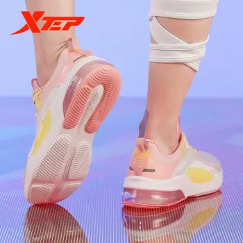 Xtep Sapatos femininos 2020 Verão Novo Meio de Palma de Almofada de Ar Sapatos Luz de Choque de Absorção de Tênis Calçados Esportivos 880218110099