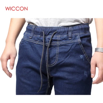 2020 dos Homens de Moda Jeans Homens casual elástico na cintura magro Brilhante de Jeans, Calças de Hip Hop Sportswear Corredores de Calças de Harém