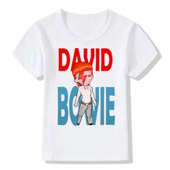 Um garoto e uma Garota de Impressão Rock de david Bowie, David Bowie, Ziggy Stardust de Moda Vintage T-shirt de Crianças t-shirts Crianças Tops Roupas de Bebê