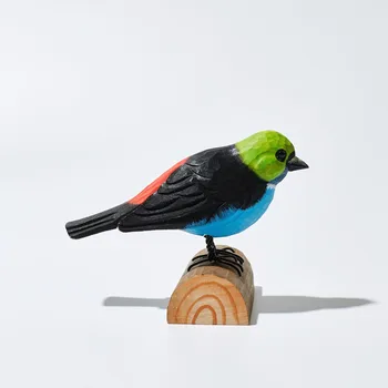 Idílica De Madeira Esculpida Pássaro Ornamentos Basswood Pintado Artesanato Decorativo Enfeites Criativos Presentes De Natal 11 * 6.5 * 10 Ouija