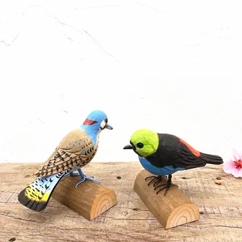 Idílica De Madeira Esculpida Pássaro Ornamentos Basswood Pintado Artesanato Decorativo Enfeites Criativos Presentes De Natal 11 * 6.5 * 10 Ouija