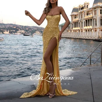 BAZIIINGAAA de Luxo 2020 Festa Mulher Elegante Vestido de Noite Plus Size Slim Impresso Longos Vestidos de Noite Adequado para o ensino Formal Partes