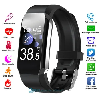 2021 Smart Watch Homens Mulheres Smartwatch Eletrônica Inteligente Relógio Para Android IOS Fitness Tracker Temperatura Bluetooth Smart-assistir