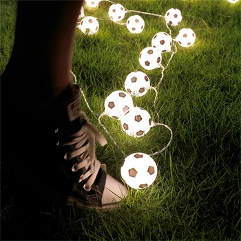 3M 6M LED Ball Seqüência de Luzes de Plástico de futebol de Futebol de Fadas Lâmpadas na Bateria Flash Guirlandas Brilhante Decoração para a Casa do Partido das Crianças