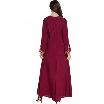 Plus Size Vermelho Abaya Kaftan Dubai, Turquia Islâmica Árabe Hijab Muçulmano Vestido Islã Vestidos Paquistanês Vestidos De Túnica Tesettur Elbise