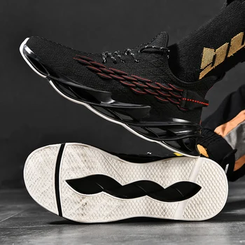 Sapatos de homens tênis homens e mulheres casuais sapatos de desporto de casais de sapatos da maré selvagem tênis voando tecidos de malha respirável tênis
