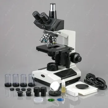 Médico Veterinário Microscópio-AmScope fontes de 40X-2000X Médico de Clínica Veterinária Biológico Composto de Microscópio + Câmera USB