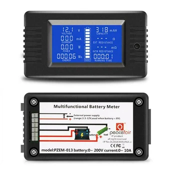 Display LCD volt amp medidor Digital de Tensão de Corrente de Energia Solar Medidor de Multímetro Amperímetro Voltímetro da Bateria do Monitor de Metro