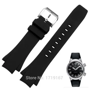 Nova Borracha de Silicone Pulseira de 26*16mm preto porta pulseira de Relógio de Banda para o Oceano relógios de Substituição