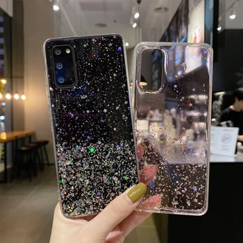 Glitter Caso De Telefone Para Samsung Galaxy A10 A20 A30 A40 A50 A60 A70 Além De 2018 A01 A11 A21 A31 A41 A51 A71 A81 A91 Núcleo De Capa Mole